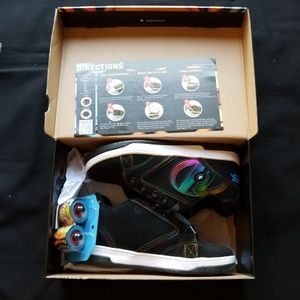 Heelys black and rainbow shoes